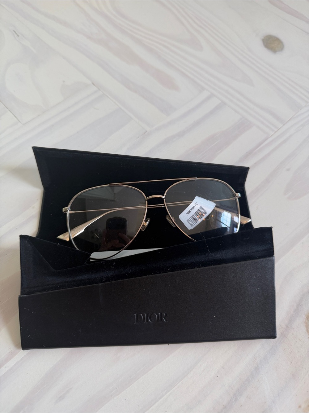 Dior Men’s Gold Frame Sunglasses with Clear Lenses